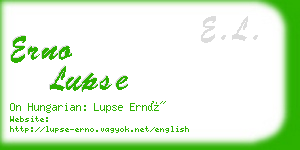 erno lupse business card